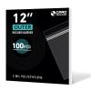 100 Pack 12 inch Vinyl Record Outer Sleeves - 3 Mil Crystal Clear Polyethylene with Adhesive Flap | Archival-Safe Protection for LP Album Storage & Display, Gatefold Compatible, Acid-Free view 1