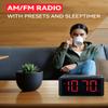 FUHONGYUAN Alarm Clock Radio for Bedroom - AM/FM with 12 Presets, Dual Alarms & 3 Wake-Up Sounds (Beep/Music/Radio), Dimmable Red LED Display, Weekday/Weekend, Snooze & Sleep Timer view 2