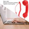 BONKZEBU Retro Phone Handset, Multifunction Radiation Proof Handheld Cell Phone Receiver for Mobile Phones Computers, 3.5mm Plug Retro Telephone Headset (Red) view 3