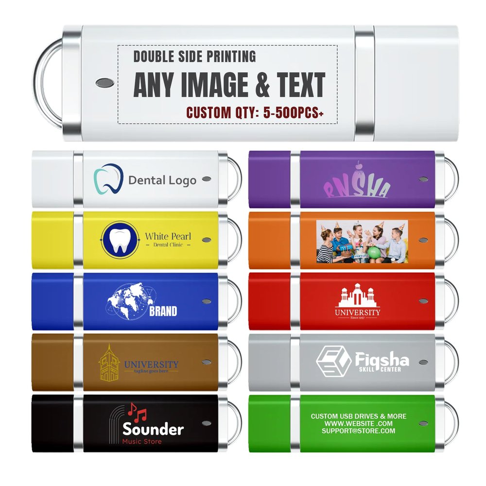 Custom USB Flash Drive 4GB 200 Pack, Lighter-Shaped USB Drives Printed with Your Logo, Customized Memory Sticks Bulk Personalized Thumb Drives for Event Giveaways, Branding Made Easy with JBOS