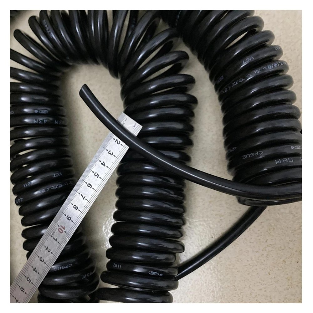HUIZHUGS Wire and Cable Tensile Wires Thick Spiral Cable for Electromagnetic Chuck Crane Spiral Wire 4 Core 2.5 Square Stretch 1m to10m Wire and Cable(Stretch 2 M_4 CORE 2.5MM2)