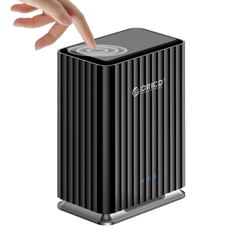 ORICO 2 Bay Hard Drive Enclosure USB C Plug and Play DAS Backup with 12V/4A Power Adapter Maximum 2*22TB Storage for Personal Local Database - 9728C3