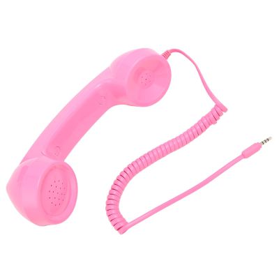 BONKZEBU Retro Phone Handset, Multifunction Radiation Proof Handheld Cell Phone Receiver for Mobile Phones Computers, 3.5mm Plug Retro Telephone Headset (Roseate)