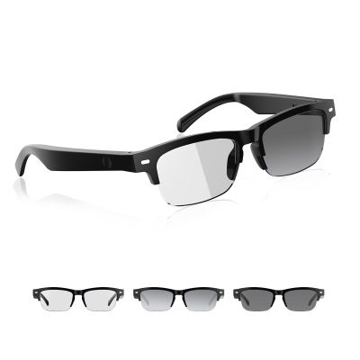 Tulbeys Smart Glasses for Men Women - Bluetooth Audio Glasses with Photochromic Lenses, Build in Mic & Speaker IPX4 Waterproof Voice Assistant Open-Ear Lightweight Design for Work Fitness Gaming