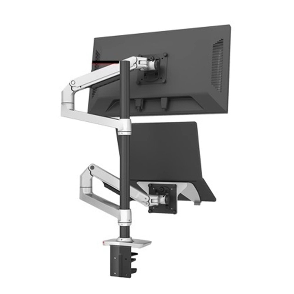 ADBWEKKF DL-9012LP Clamp Stand Mechanical Spring Table Arm 17-38" LCD Monitor Bracket+17" Notebook Laptop Desktop Holder 3-11kg(600mm Pole Silver)