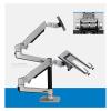 ADBWEKKF DL-9012LP Clamp Stand Mechanical Spring Table Arm 17-38" LCD Monitor Bracket+17" Notebook Laptop Desktop Holder 3-11kg(450mm Pole Silver) view 2