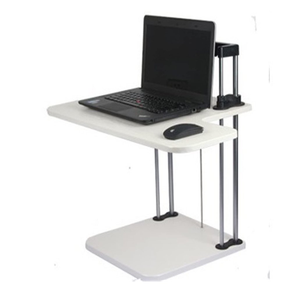 ADBWEKKF Sit/Stand Desk Riser Height Adjustable Lightweight Standing Laptop Desk Notebook/Tablet/Monitor Holder Stand with Keybaord Tray(White)