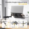 monTEK 2-in-1 Universal Laptop Pole Mount Tray for 10- 15.6 Notebook or 17-32 Monitor, Full Motion Laptop Mount with Removable 75/100mm VESA Plate, Fits 1.1-2.4 Pole Diameter, Black view 4