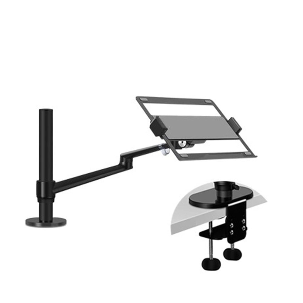 ADBWEKKF OL-1S OL-2S Aluminum Multifunction 10"-17" Ergonomics Desk Laptop Stand Holder Full Motion Clamp Grommet Monitor Tray(OL-2S Black)
