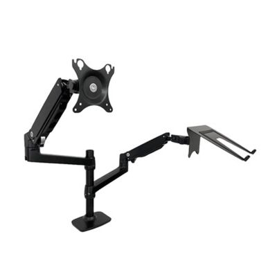 ADBWEKKF DL-9012LP Clamp Stand Mechanical Spring Table Arm 17-38" LCD Monitor Bracket+17" Notebook Laptop Desktop Holder 3-11kg(450mm Pole Black)