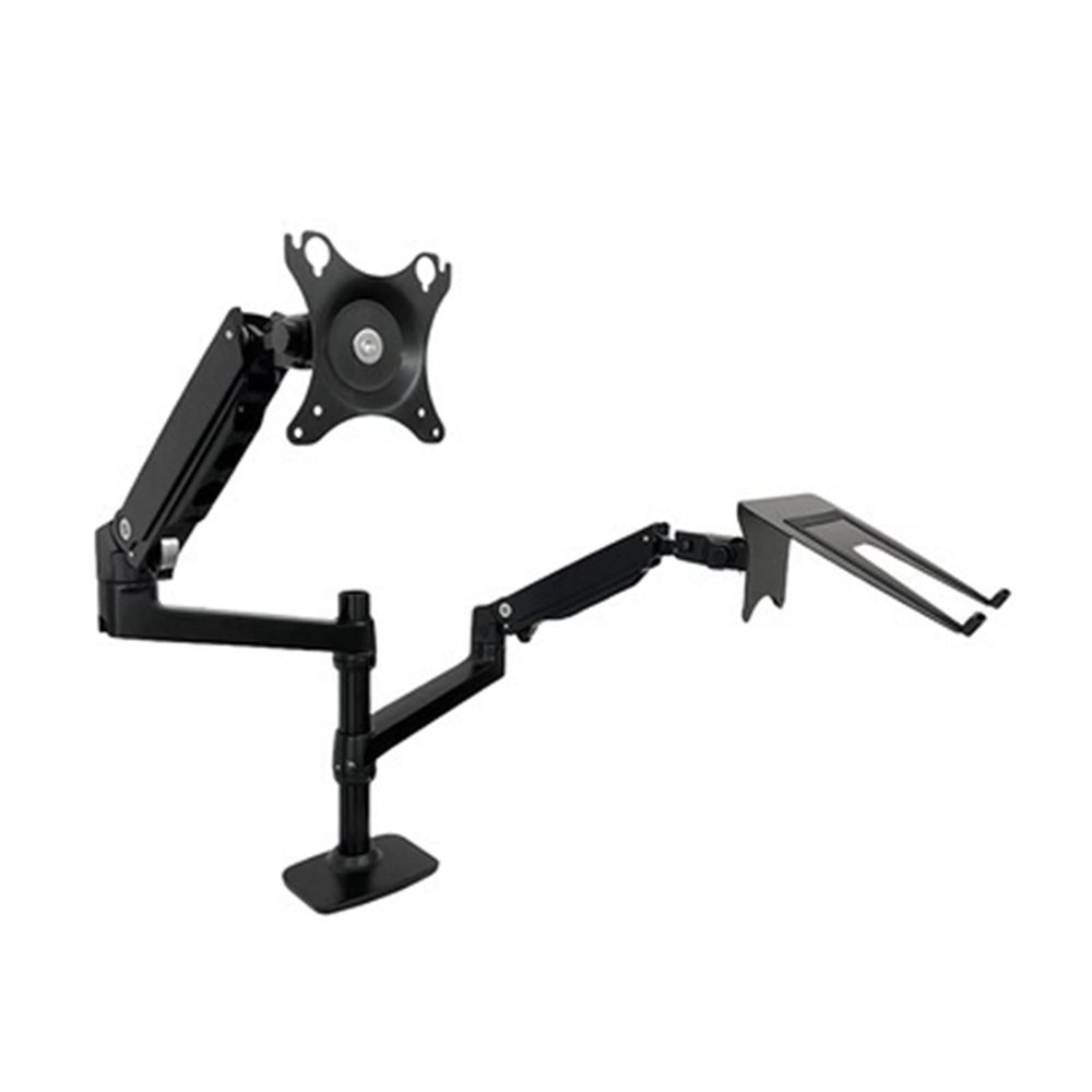 ADBWEKKF DL-9012LP Clamp Stand Mechanical Spring Table Arm 17-38" LCD Monitor Bracket+17" Notebook Laptop Desktop Holder 3-11kg(450mm Pole Black)
