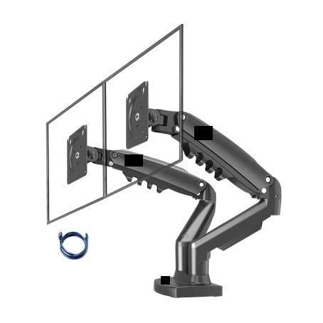 ADBWEKKF F160 Gas Spring 17"-27" 30" Dual Monitor Holder Arm Desktop 360 Rotate Computer Holder 2-9KG Monitor Bracket(with 2XUSB3.0)