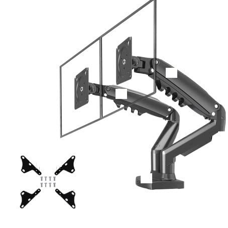 ADBWEKKF F160 Gas Spring 17"-27" 30" Dual Monitor Holder Arm Desktop 360 Rotate Computer Holder 2-9KG Monitor Bracket(with Adaptor)