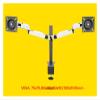 ADBWEKKF DLM-TS102D White Steel 360 Rotate Full Motion 10-27" Double Monitor Table Stand Dual Computer Desk Support PC Bracket Computer(DL-TS102D) view 2