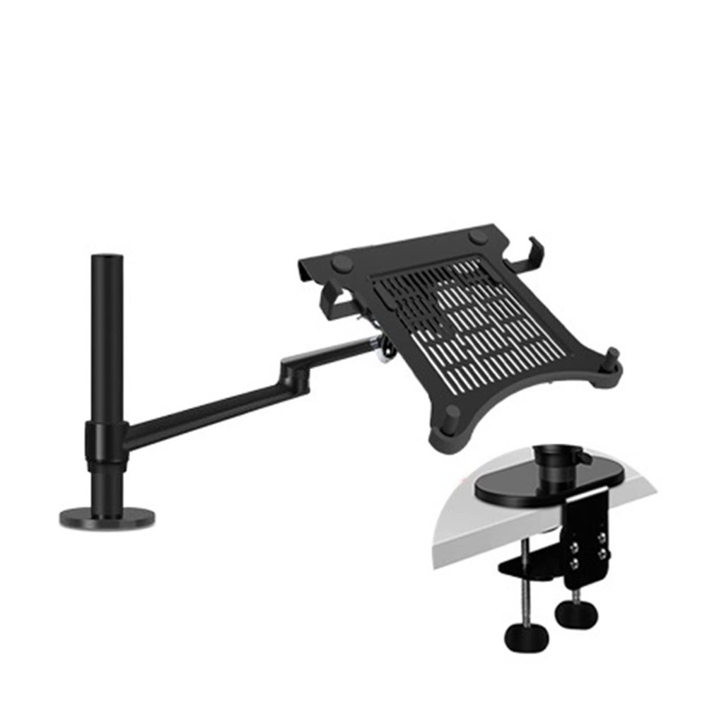 ADBWEKKF OL-1S OL-2S Aluminum Multifunction 10"-17" Ergonomics Desk Laptop Stand Holder Full Motion Clamp Grommet Monitor Tray(OL-3S Black)