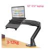 ADBWEKKF F100A Gas Spring Arm 10"- 17.0" 17 INCH Laptop Holder 360 Rotate Tilt Swivel Desktop Notebook Mount Arm with USB3.0 Ports(Black 2) view 2