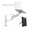 ADBWEKKF OL-1S PRO Multifunction 10"-17" Laptop Desk Stand Holder Full Motion Clamp Grommet Notebook Tray 10"-32"(Silver) view 2