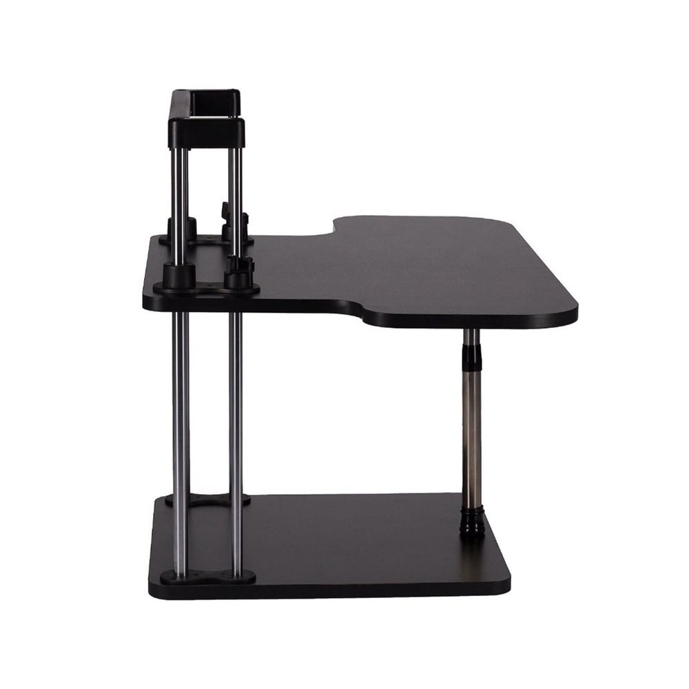 ADBWEKKF Sit/Stand Desk Riser Height Adjustable Lightweight Standing Laptop Desk Notebook/Tablet/Monitor Holder Stand with Keybaord Tray(Black)