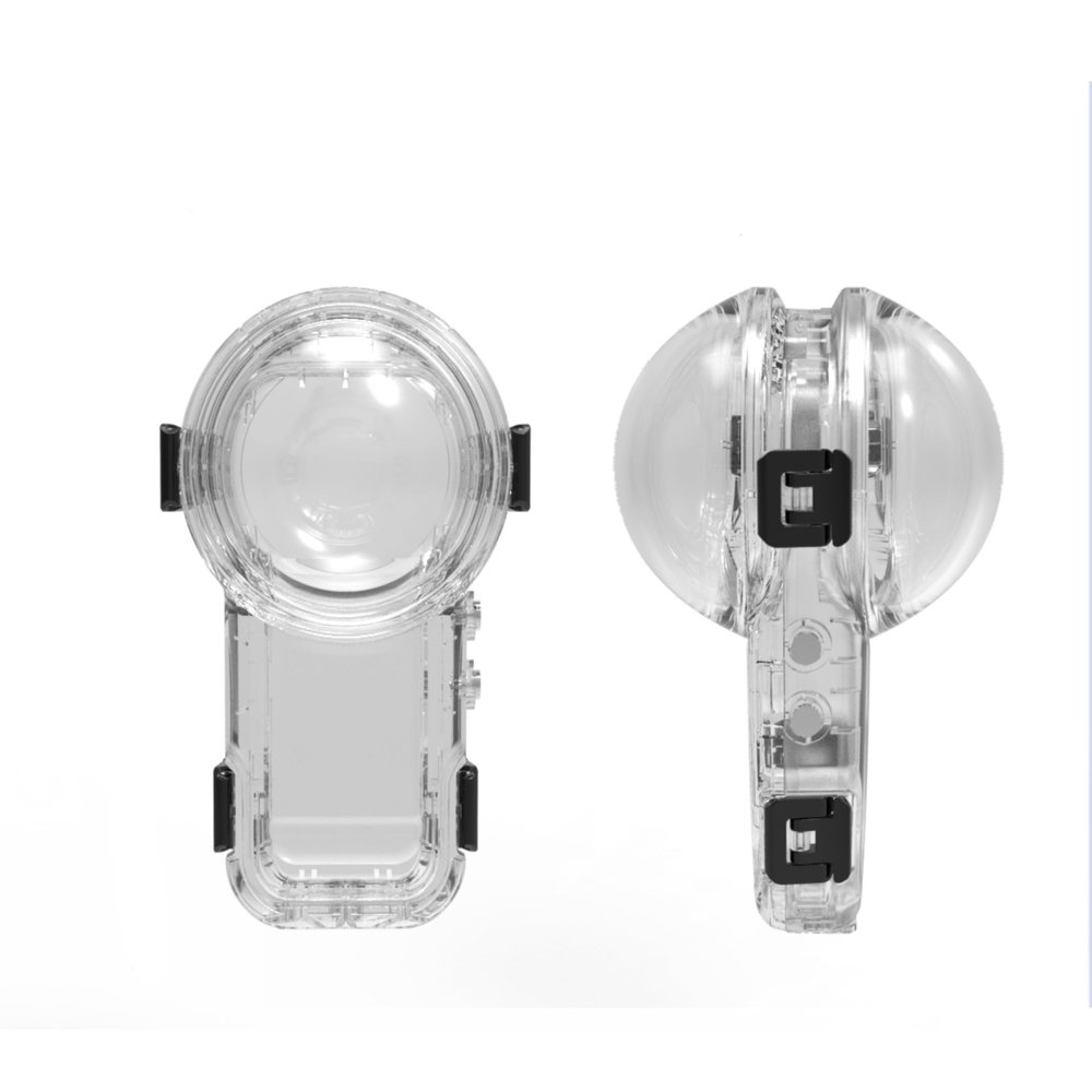 Protective Underwater Shell Waterproof Invisible Dive Housing Case for Insta360 X5 Camera with Anti-Fog Sheet, Bracket and Collection Pocket (Quick Buckle Base)