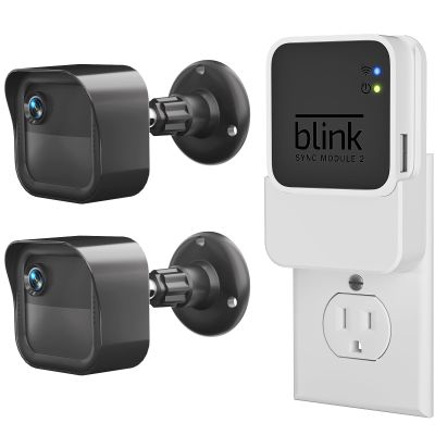 Blink Outdoor Camera Mount, (2-in-1Minimalist) Sync Module 2 Mount and 2Pack Weatherproof Protective Housing with 360 Degrees Adjustable Bracket for Blink Outdoor 4th&3rd Gen Cam System