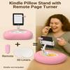 Bongogoo Kindle Pillow Stand with Remote Page Turner Bundle,Kindle Holder & Stand for Bed, 6 mm No-Text-Blocking Clip, Whisper-Quiet, Washable Cover, 2 Snack Bowls + 50 Liners, Fits 410.5 view 2