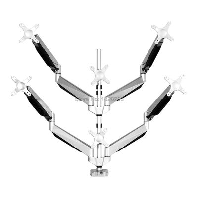 ADBWEKKF Full Motion Six Arm LCD LED TV Mount 10"-24" Monitor Holder Mount Gas Spring Arm Bracket with USB and Audio Ports