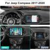 10.1'' Upgrade Car Radio for Jeep Compass 2017 2018 2019 2020 with Wireless Carplay Android Auto, Touchscreen Car Stereo for Compass Bluetooth RDS FM SWC 5G WiFi Mirror Link Reverse Camera view 2