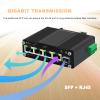 3-Port Gigabit 90W PoE Passthrough Switch, 1 in 3 Out PoE Extender, Ethernet Adapter with PD and PoE Splitter Function, IEEE802.3af/at/bt, 1000Mbps SFP Port, 12VDC Output view 4