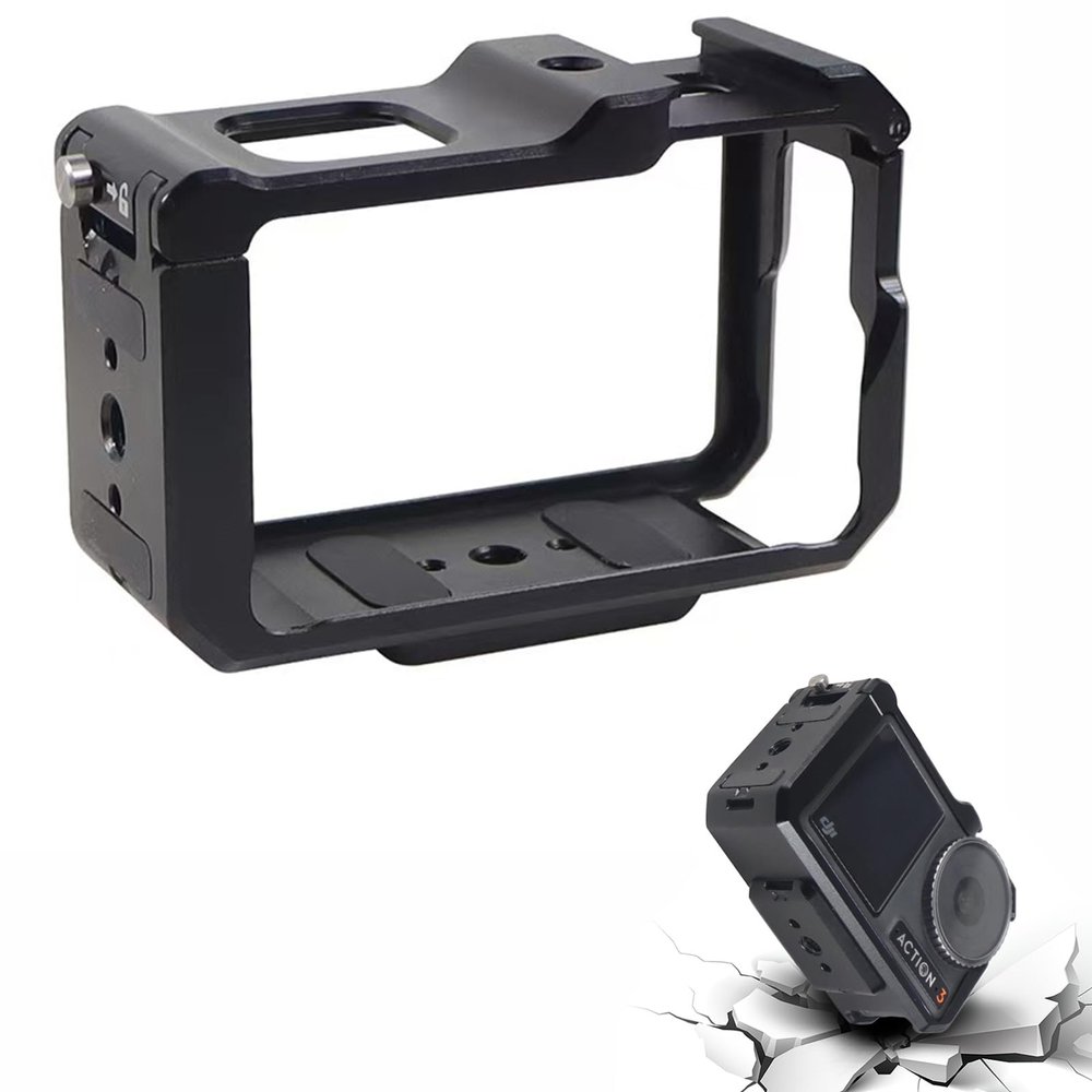 Aluminum Cage for DJI Action 5 Pro Action 4 Action 3 Camera, Protective Hard Case, Protective Metal Frame