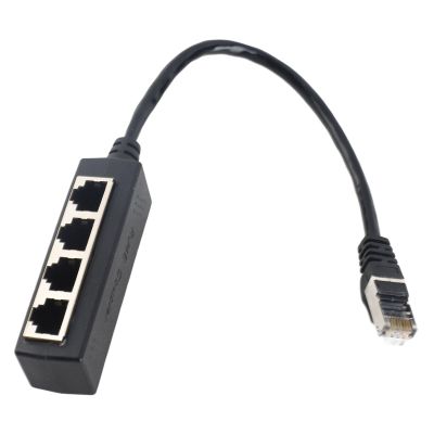 DriKou RJ45 Splitter Adapter,1 to 4 Port Smooth Transmission Excellent Connection Network Cable Adapter