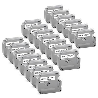 20 Pack M-K231 PTM95 Label Tape Compatible with M-K231s Brother M Tape 12mm 0.47 White P Touch MK231 M231 M-231 Work for Brother PT-M95 PT-65 PT-45 PT-80 PT-70 PT-90 Label Maker Refills