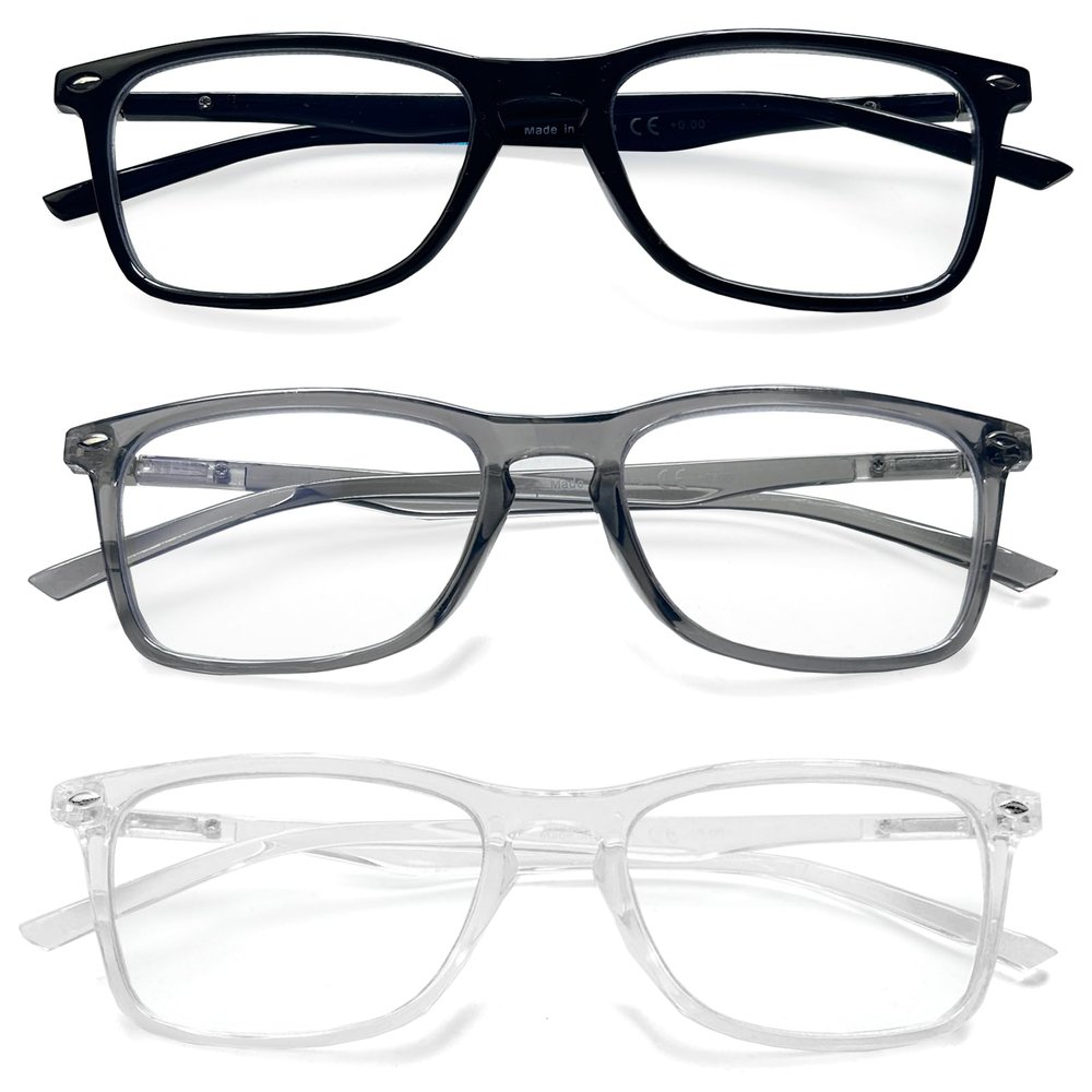 Kerecsen Blue Light Blocking Glasses for Women & Men - Anti Eyestrain Computer Glasses,UV Protection for Gaming/Reading (3 Mix Color, Clear)