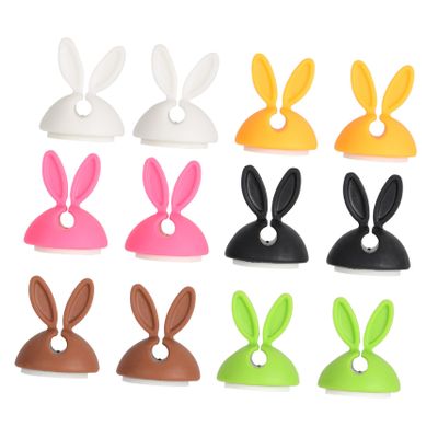 DIYEAH 12Pcs Bunny Cable Clip Holder Cute Multi Functional Wire Organizer for Tidy Desk Durable and Creative Design for Charging Cables and Data Wires Mixed Colors