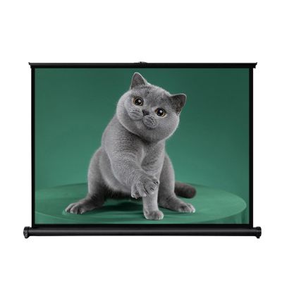 Portable Desktop Projection Screen,30" , 40" , 50" Retractable Projection ScreenProjector Screen HD Home Theater Projector Movie Screen Manual Pull Down Projection Screen, Public Display Screen(4:3,4