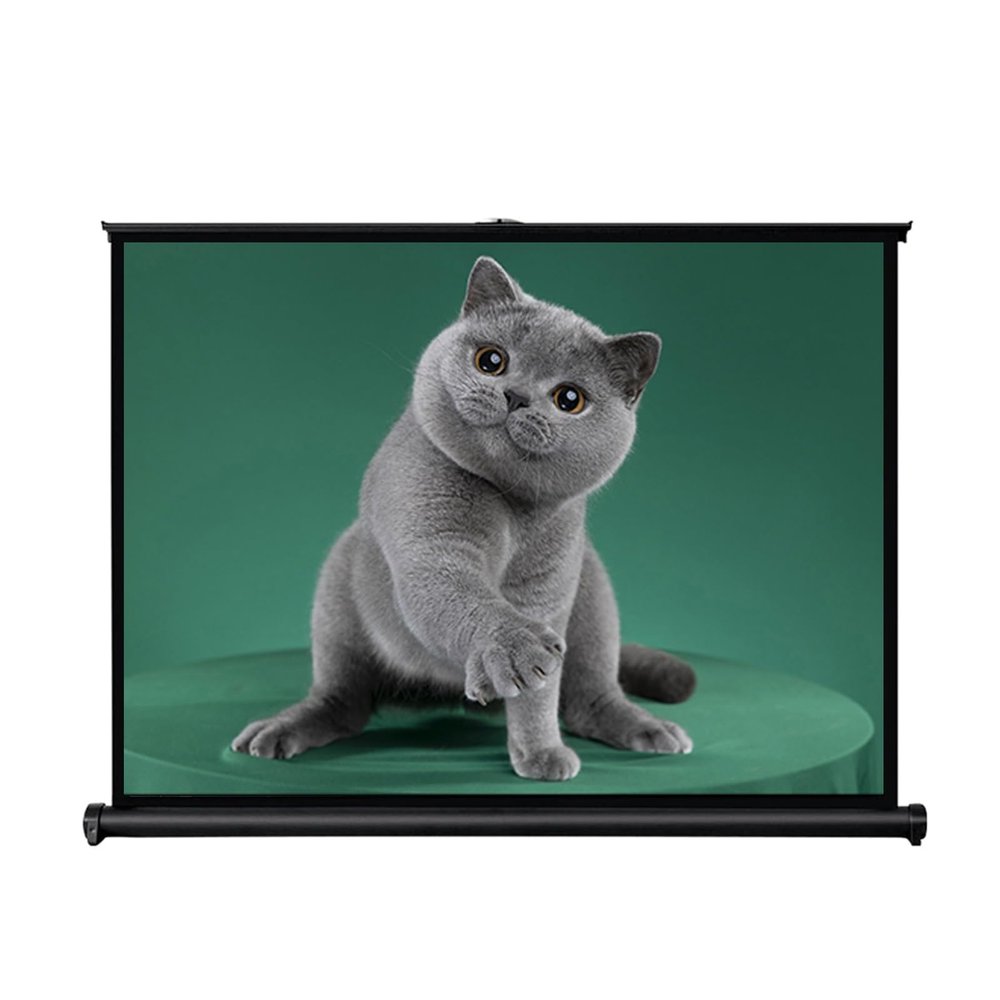 Portable Desktop Projection Screen,30" , 40" , 50" Retractable Projection ScreenProjector Screen HD Home Theater Projector Movie Screen Manual Pull Down Projection Screen, Public Display Screen(4:3,4