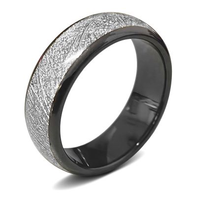 Black Sliver Ceramic T5577 Chip Ring for Rewritable Clone 125kHz Access KeyCard,Women and Men Finger Fit Ring (Black(Sliver), 6)