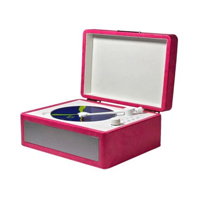 Mtlavishness CD Player Multifunctional Tray Type Bluetooth Cassette Record Player with High Fidelity Sound Quality Support USB Drive Playback Infrared Remote Control and Two Built (Pink)