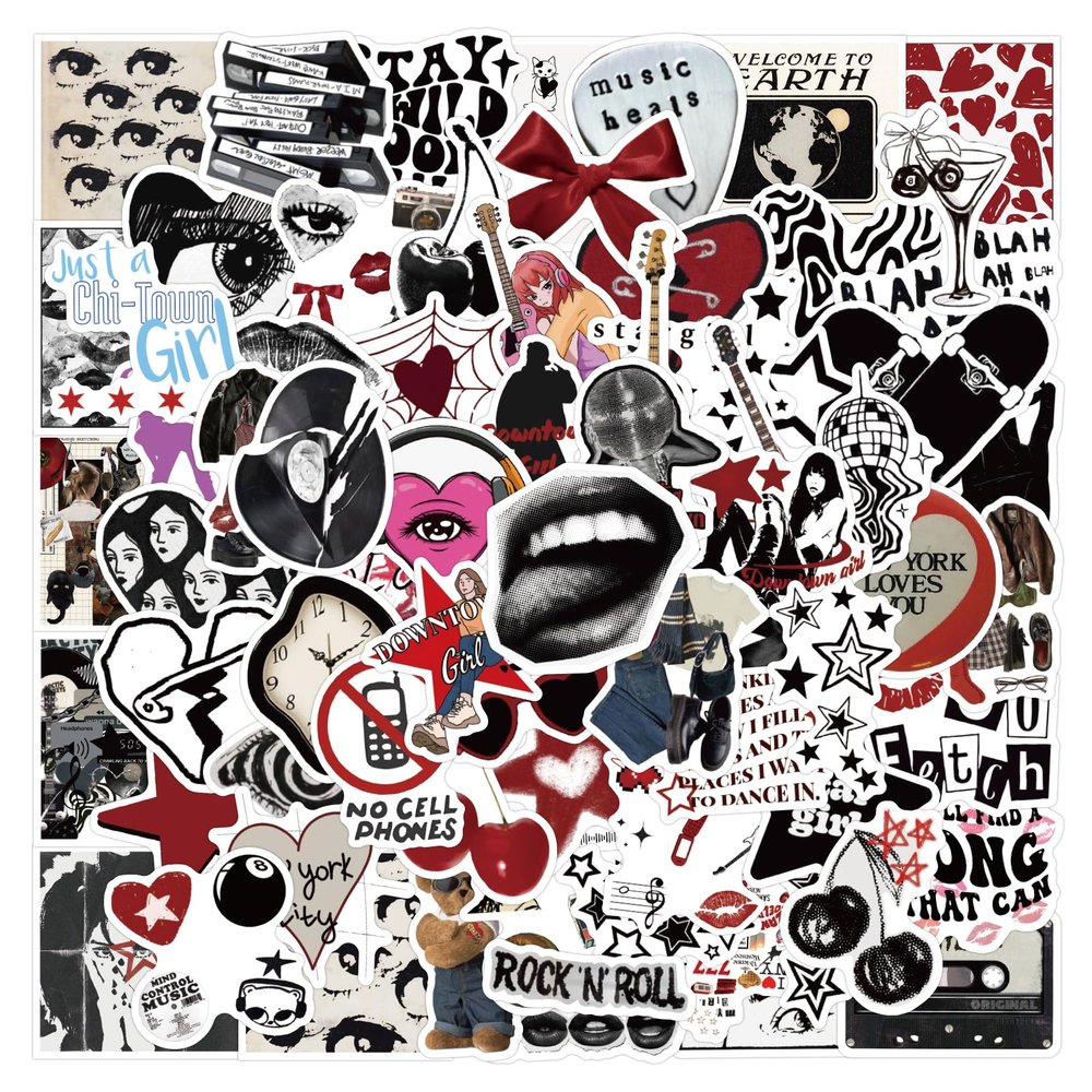 100Pcs Cool Trendy Y2K Stickers for Water Bottle Funny Waterproof Sticker for Teens Adults Vinyl Decals for Laptop Skateboard Party Supplies