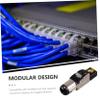 DOITOOL Pass Through Modular Plug Tool Ethernet Cable Connector Plated Shielded External Jack for Network Compatible with Desktop Laptop Router and view 2