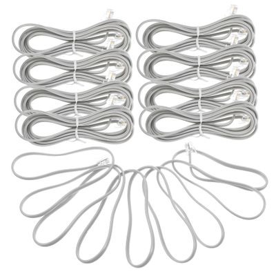 Holibanna 10Pcs PC Phone Extension Cord Wire Pure Copper Connectors Durable for Office and Hotel Use Reliable Telephone Line Cable for Communication