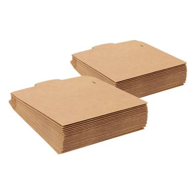 SOPOTUTU 100pcs Kraft Paper CD Sleeves Envelopes for CD Dvd Storage Retro Style Media Storage Sleeves Brown Cardboard Packaging for Cards Documents Ample Supply for Bulk Needs