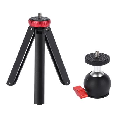 Handheld All Metal Mini Extendable Camera Desktop Tripod with 360 Degree Ball Head Compact Lightweight Sturdy for Photography Video Webcast Alloy 258g