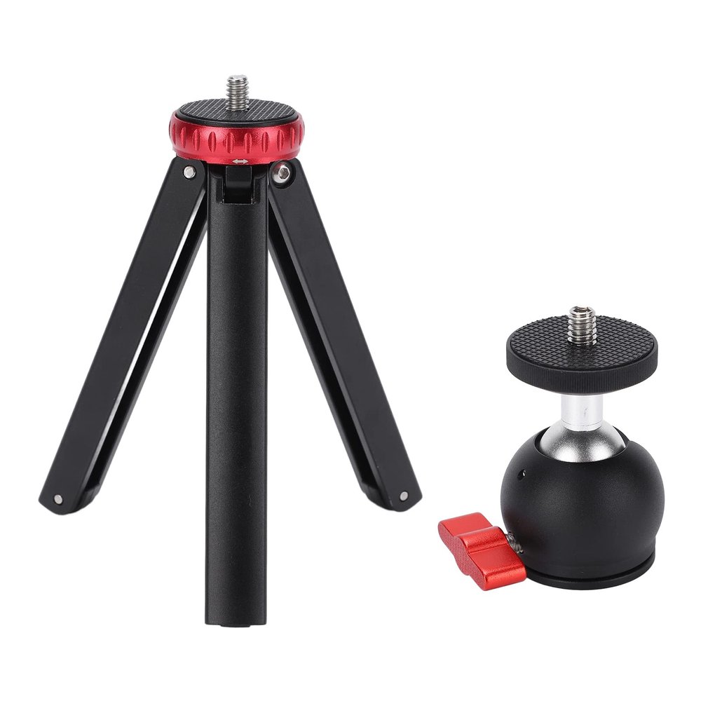 Handheld All Metal Mini Extendable Camera Desktop Tripod with 360 Degree Ball Head Compact Lightweight Sturdy for Photography Video Webcast Alloy 258g