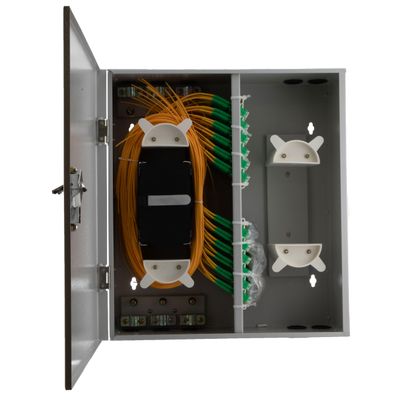 NavePoint Indoor Fiber Enclosure, 72 Port LC/APC Duplex, 144 LC/APC Pigtails, Wall Mount, SPCC Steel, 11.8"x9.4"x3.9", for FTTH, Telecom, CATV, LAN, Data Centers