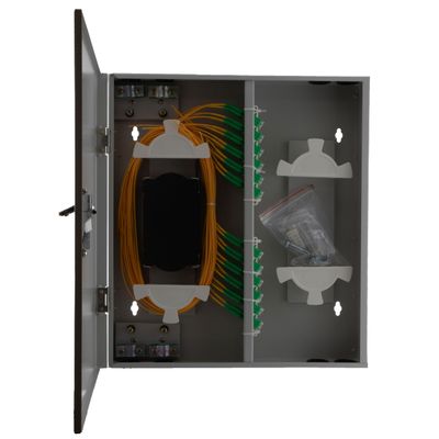 NavePoint Outdoor Fiber Enclosure, 24 Port, LC/APC Duplex, 48 LC/APC Pigtails, IP55 Waterproof, Stainless Steel, 11.8"x9.4"x3.9", FTTH & Telecom