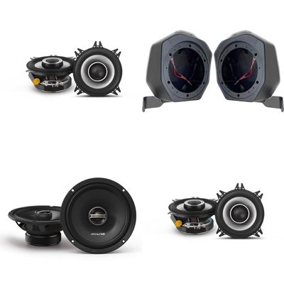 Alpine Bronco (2) S2-S40 - Next-Generation S-Series 4" & DM-65-G 6.5" Coaxial Bundle & BR-B65U 6.5" Rear Speaker-Pod Add Ons
