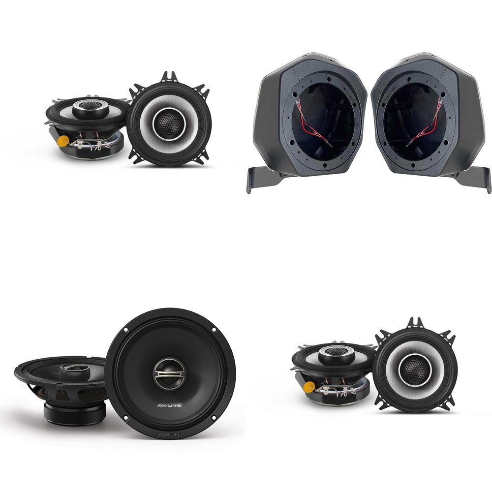 Alpine Bronco (2) S2-S40 - Next-Generation S-Series 4" & DM-65-G 6.5" Coaxial Bundle & BR-B65U 6.5" Rear Speaker-Pod Add Ons