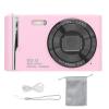 4K 50MP Digital Camera with 16x Digital Zoom, 2.8 Inch LCD Screen, Anti Shake, Autofocus, Retro Compact Design, Built in Flash for Travel Photography (Pink) view 1