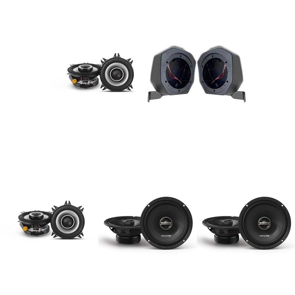 Alpine Bronco (2) S2-S40 - Next-Generation S-Series 4" & (2) DM-65-G 6.5" Coaxial Bundle & BR-B65U 6.5" Rear Speaker-Pod Add Ons