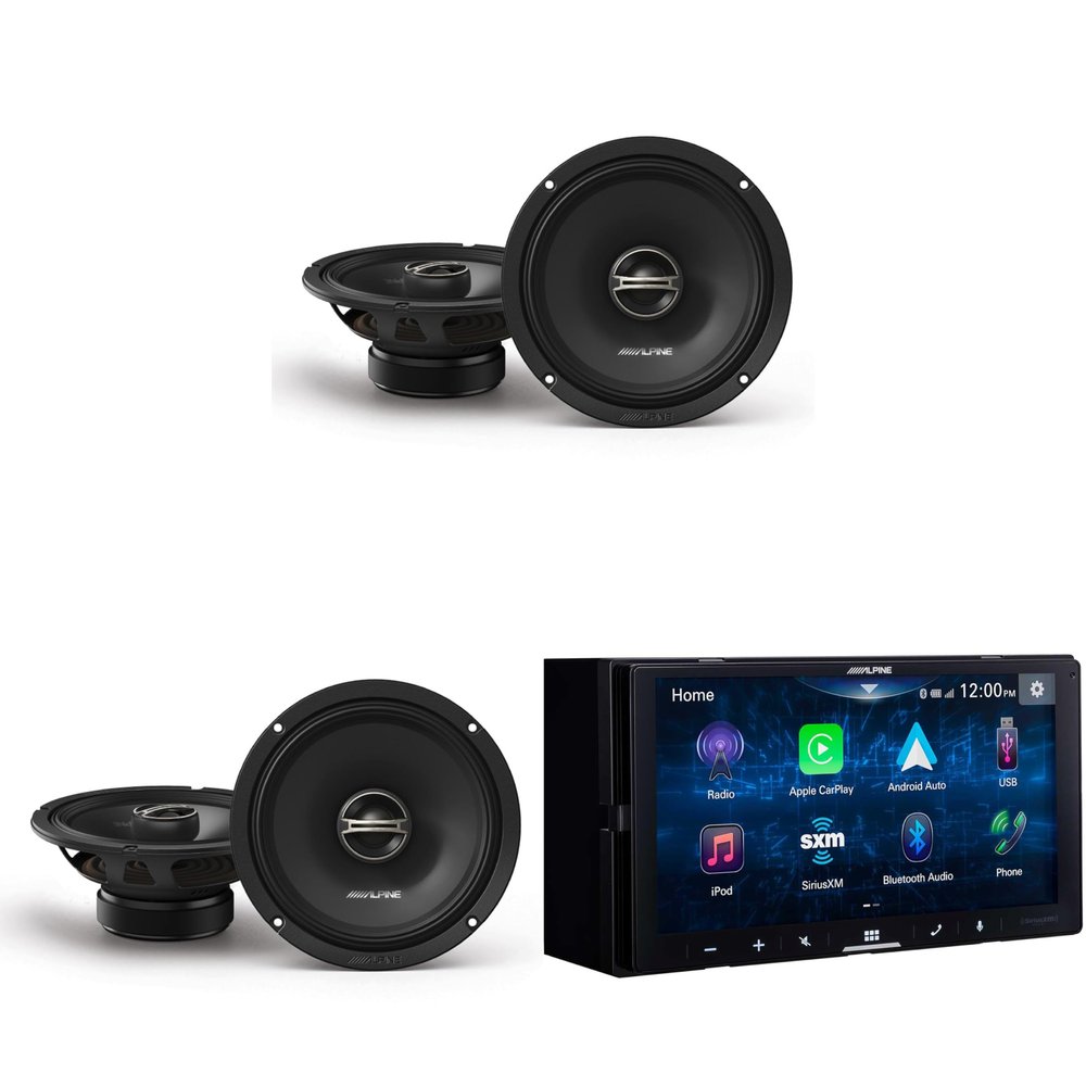 Alpine iLX-W670 Digital Multimedia Receiver w/ (2) DM-65-G 6.5" Coaxial Bundle